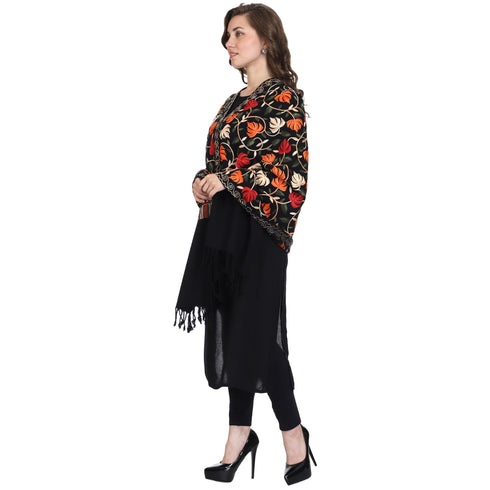 Women's Aari Embroidered Wool Stole